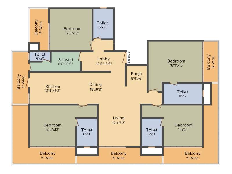 Nitesh Knightsbridge (4BHK+4T (3,300 sq ft) + Servant Room 3300 sq ft)