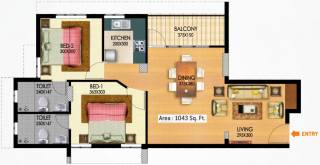 Sun Elite (2BHK+2T (1,043 sq ft) 1043 sq ft) Sun Elite (2BHK+2T (1,043 sq ft) 1043 sq ft)