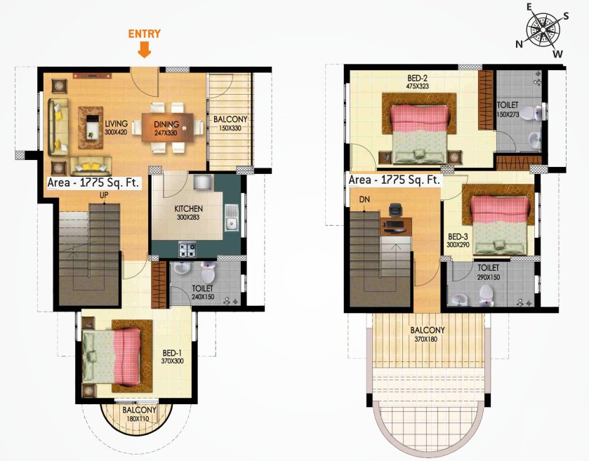 Sun Elite (3BHK+3T (1,775 sq ft) 1775 sq ft)
