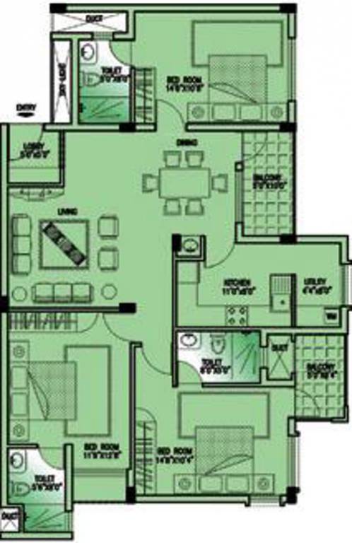 JSR The Banyan (3BHK+3T (1,574 sq ft) 1574 sq ft) JSR The Banyan (3BHK+3T (1,574 sq ft) 1574 sq ft)