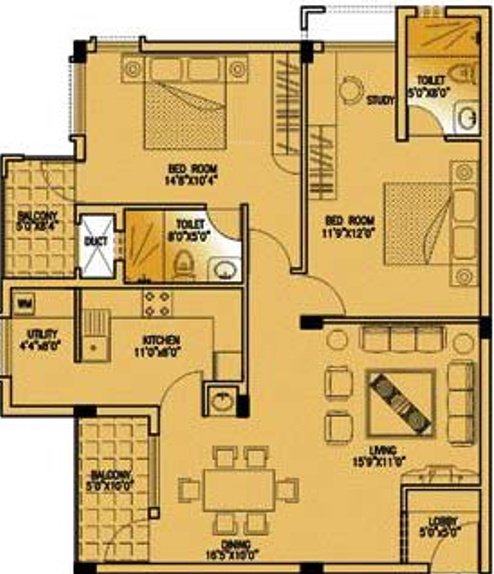 JSR The Banyan (3BHK+3T (1,537 sq ft) 1537 sq ft)