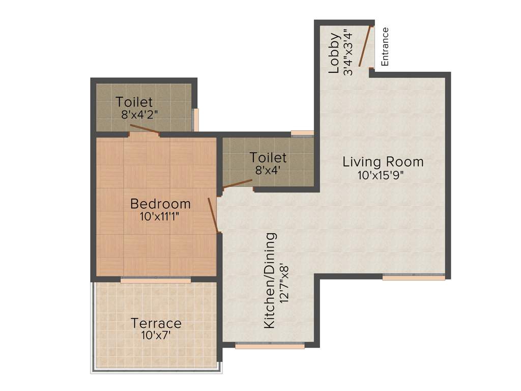 Sagar Erica (1BHK+1T (673 sq ft) 673 sq ft)