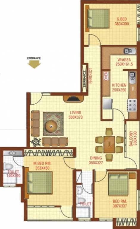 Sun Sapphire (3BHK+2T (1,491 sq ft) 1491 sq ft)