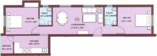 CSS Karthik Flats (2BHK+2T (886 sq ft) 886 sq ft)
