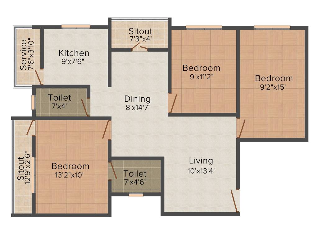 CSS Karthik Flats (3BHK+2T (1,173 sq ft) 1173 sq ft)