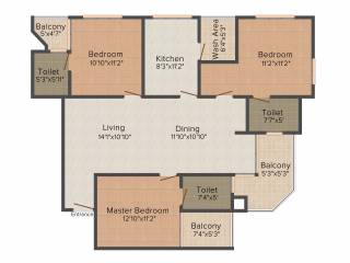 Cordial Adithya (3BHK+3T (1,581 sq ft) 1581 sq ft)