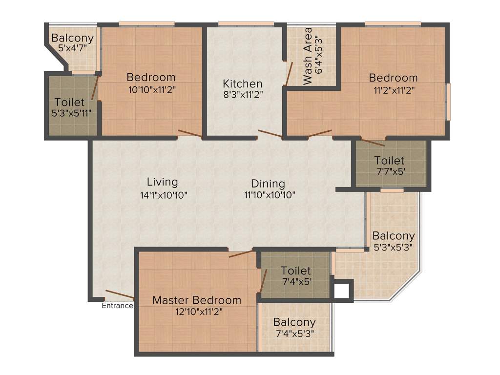 Cordial Adithya (3BHK+3T (1,581 sq ft) 1581 sq ft)