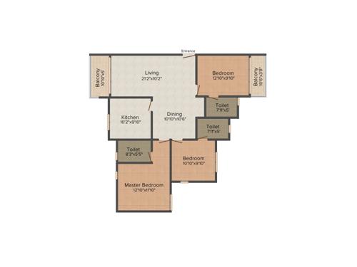 Cordial Amity (3BHK+3T (1,532 sq ft) 1532 sq ft)