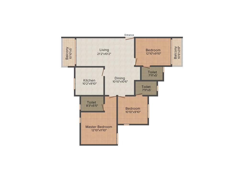 Cordial Amity (3BHK+3T (1,532 sq ft) 1532 sq ft)