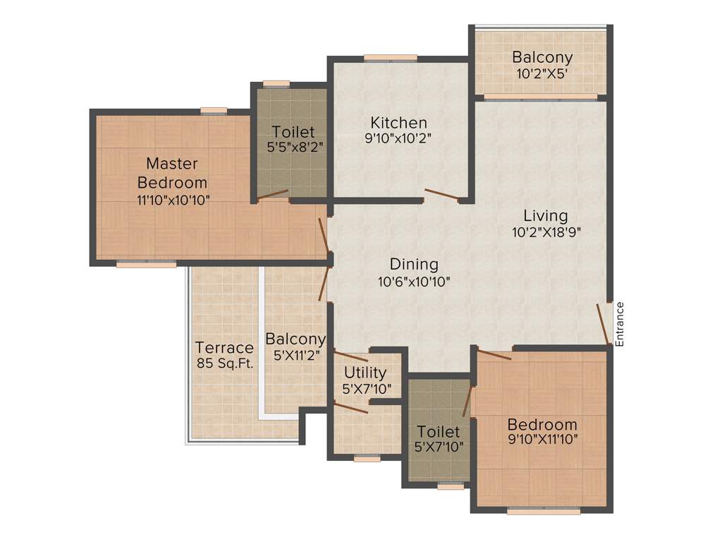 Cordial Amity (2BHK+2T (1,321 sq ft) 1321 sq ft)