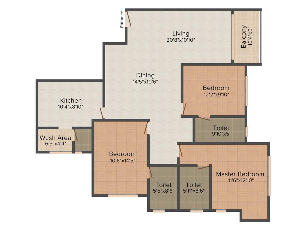 Cordial Amity (3BHK+3T (1,848 sq ft) 1848 sq ft)