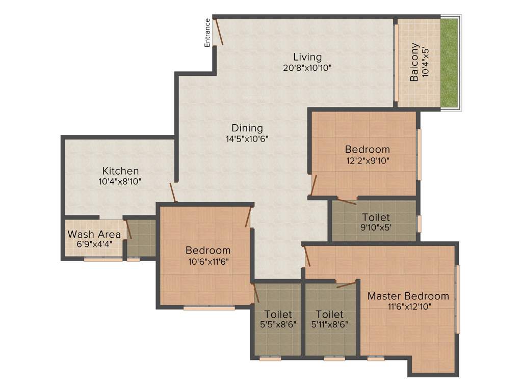 Cordial Amity (3BHK+3T (1,807 sq ft) 1807 sq ft)