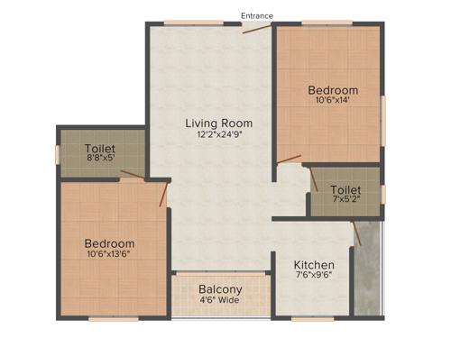 Deccan Greens (2BHK+2T (1,050 sq ft) 1050 sq ft)