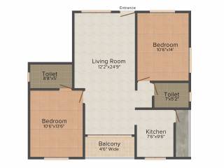 Deccan Greens (2BHK+2T (1,050 sq ft) 1050 sq ft) Deccan Greens (2BHK+2T (1,050 sq ft) 1050 sq ft)