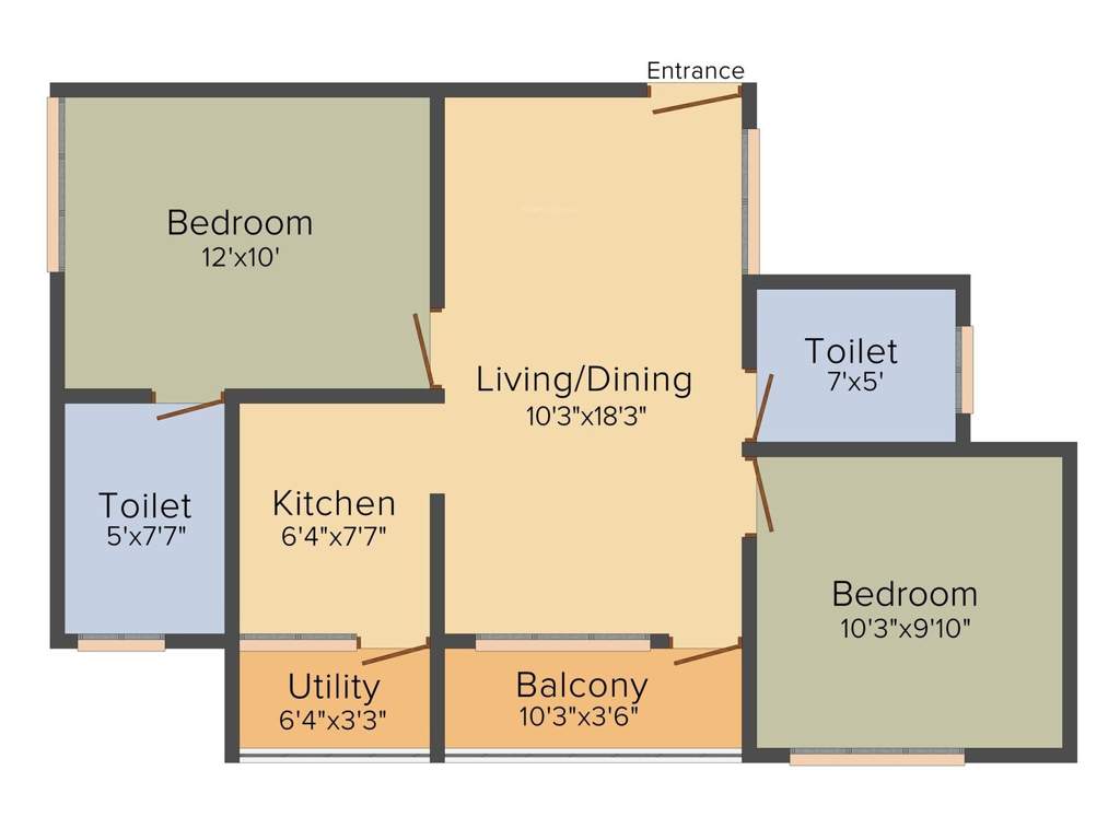 Advaita Blossom (2BHK+2T (916 sq ft) + Study Room 916 sq ft)