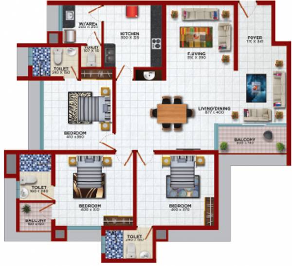 Dhanya Noahs Ark (3BHK+3T (1,820 sq ft) 1820 sq ft)