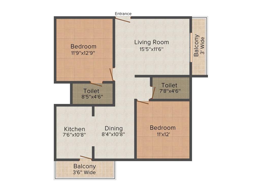 Bhumika Paradise (2BHK+2T (1,100 sq ft) 1100 sq ft)