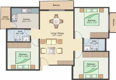 Bhumika Classic (3BHK+2T (1,200 sq ft) 1200 sq ft)