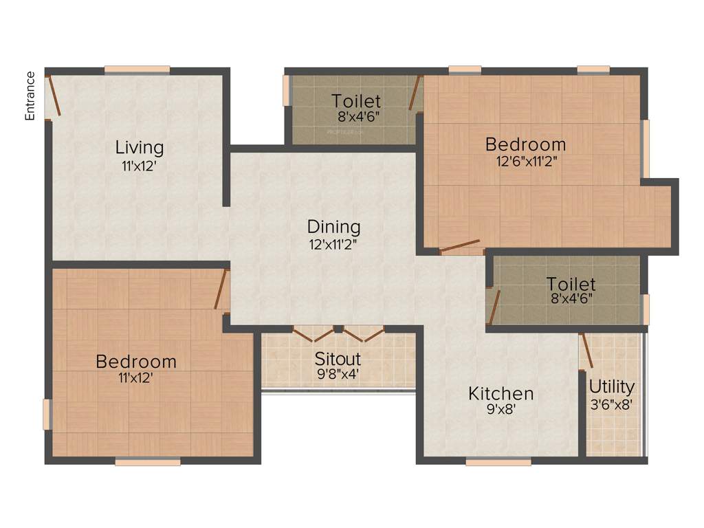 Kirthika Vaanavil (2BHK+2T (1,105 sq ft) 1105 sq ft)