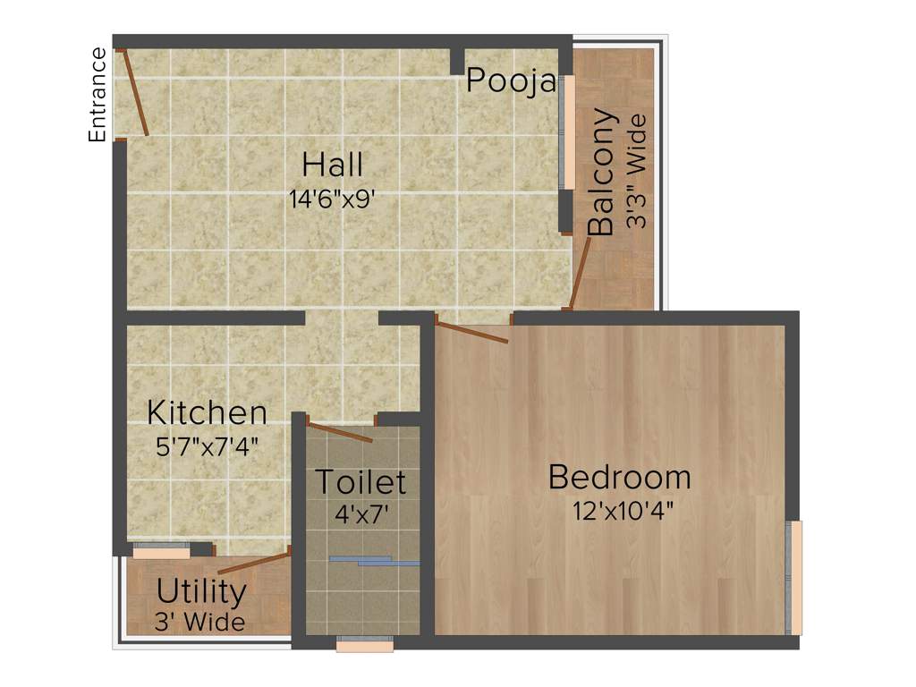 Sare Dewy Terraces (1BHK+1T (650 sq ft) 650 sq ft)