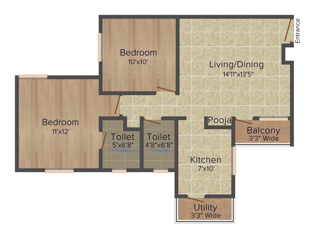 Sare Dewy Terraces (2BHK+2T (917 sq ft) 917 sq ft)