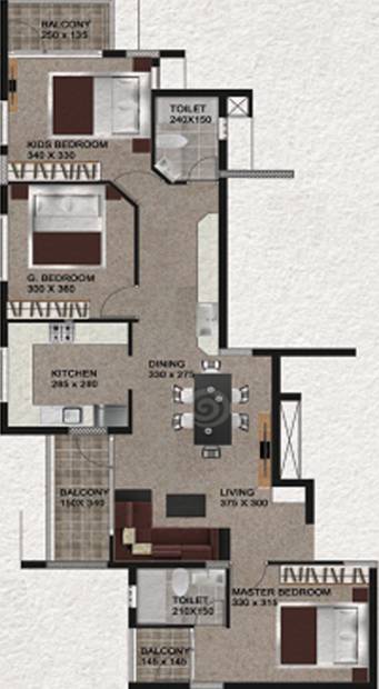 Heera The River Park (3BHK+2T (1,347 sq ft) 1347 sq ft)