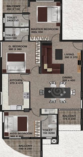 Heera The River Park (3BHK+2T (1,622 sq ft) 1622 sq ft)