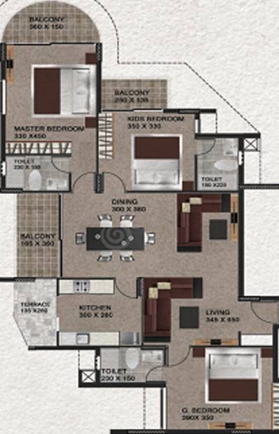 Heera The River Park (3BHK+3T (1,670 sq ft) 1670 sq ft)