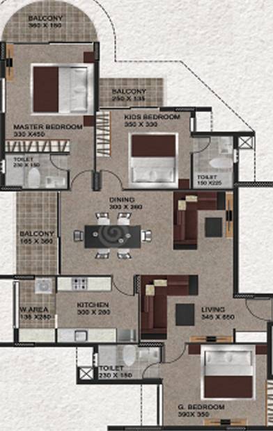 Heera The River Park (3BHK+3T (1,711 sq ft) 1711 sq ft)
