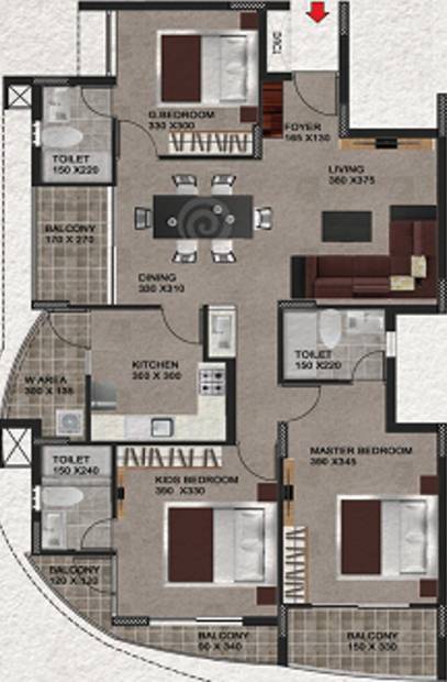 Heera The River Park (3BHK+3T (1,526 sq ft) 1526 sq ft)