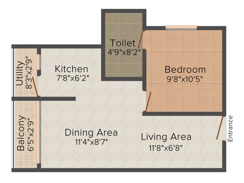 Osadia Garden City (1BHK+1T (775 sq ft) 775 sq ft)