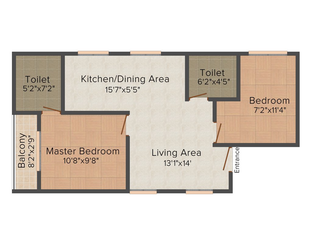 Osadia Garden City (2BHK+2T (850 sq ft) 850 sq ft)