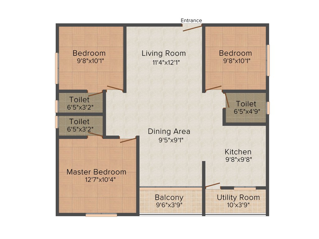 Osadia Garden City (3BHK+3T (1,200 sq ft) 1200 sq ft)