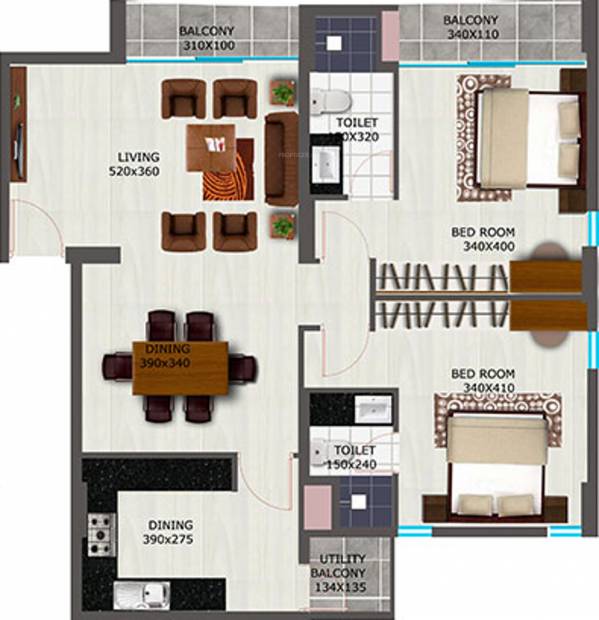 Heera Atmosphere (2BHK+2T (1,554 sq ft) 1554 sq ft)