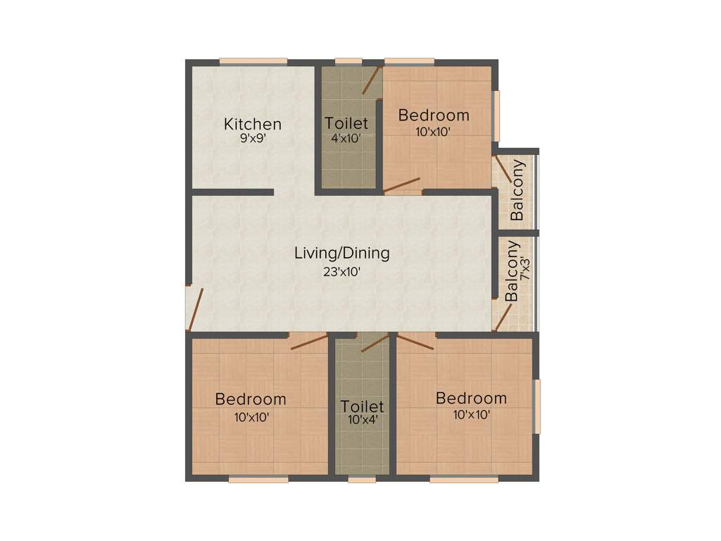 Chendur Sivabalan (3BHK+2T (990 sq ft) 990 sq ft)