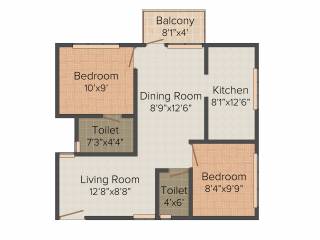 Copco Tamara Terrace (2BHK+2T (813 sq ft) 813 sq ft)