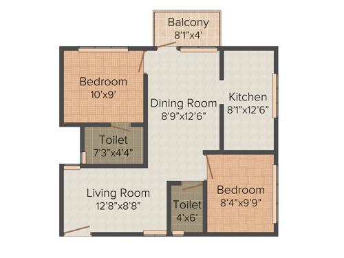 Copco Tamara Terrace (2BHK+2T (813 sq ft) 813 sq ft)