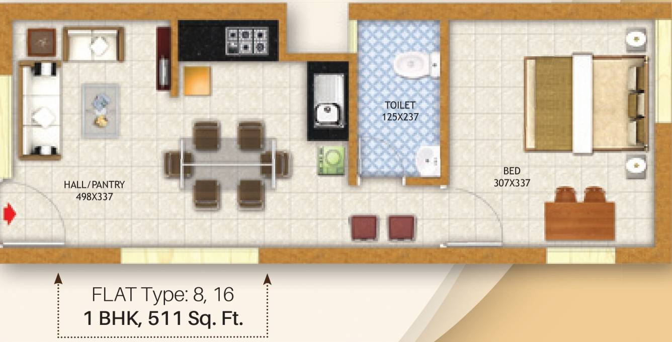Aroma Pinaki (1BHK+1T (511 sq ft) 511 sq ft) Aroma Pinaki (1BHK+1T (511 sq ft) 511 sq ft)