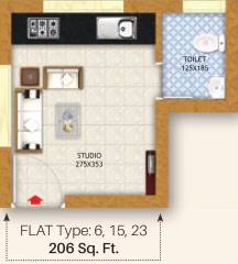 Aroma Pinaki (1BHK+1T (206 sq ft) 206 sq ft) Aroma Pinaki (1BHK+1T (206 sq ft) 206 sq ft)