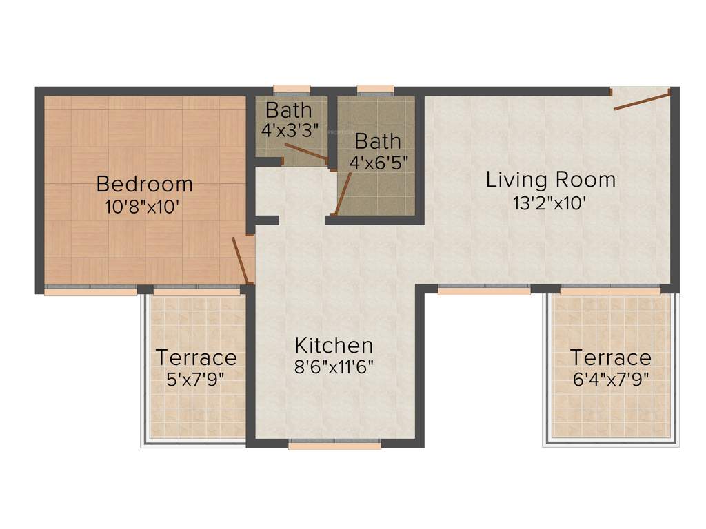 Anant Prayag Landbreeze (1BHK+1T (634 sq ft) 634 sq ft)