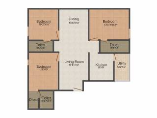 Shara Ivy Crest (3BHK+3T (1,200 sq ft) 1200 sq ft)