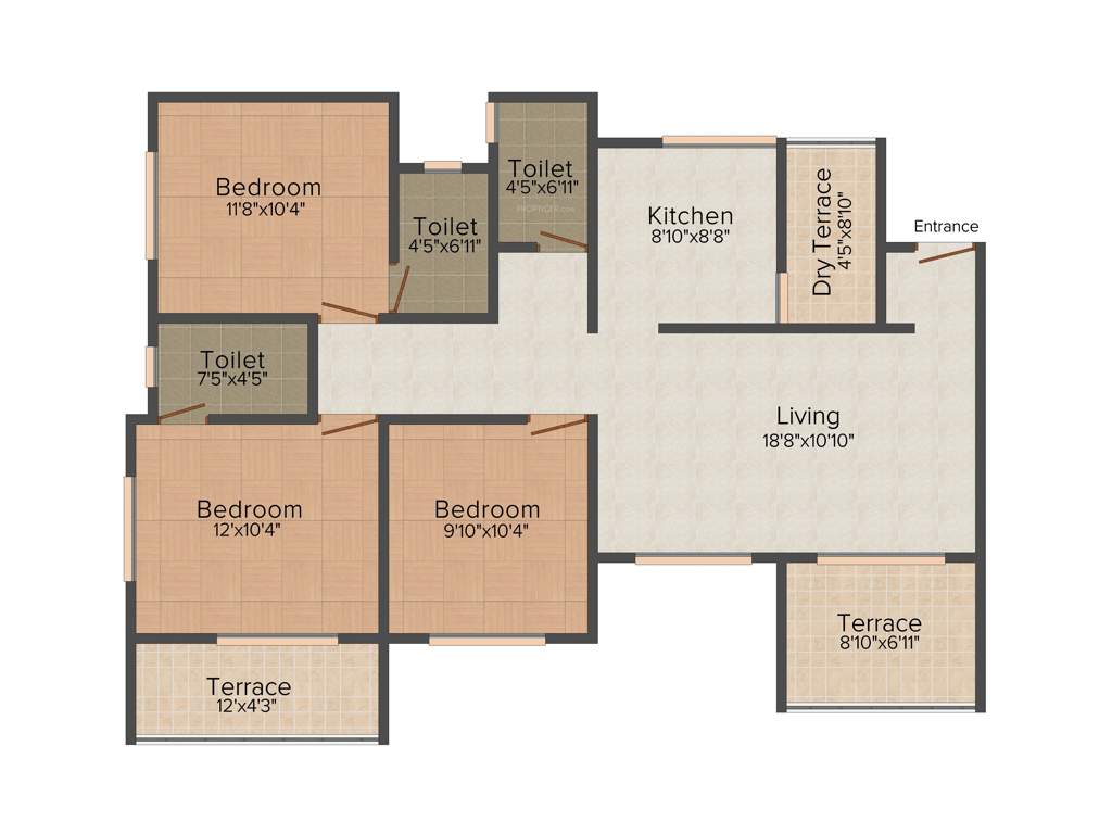 Vardhman Dreams (3BHK+2T (1,330 sq ft) 1330 sq ft)