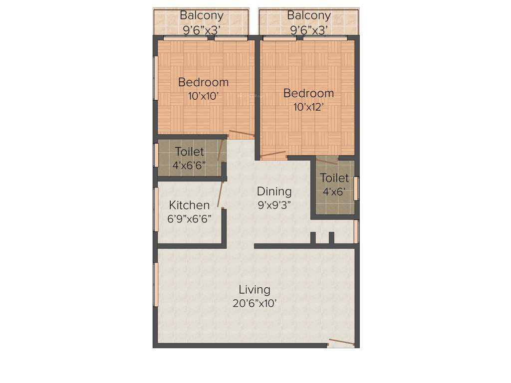 Rudra Rudra Apartment (2BHK+2T (897 sq ft) 897 sq ft)