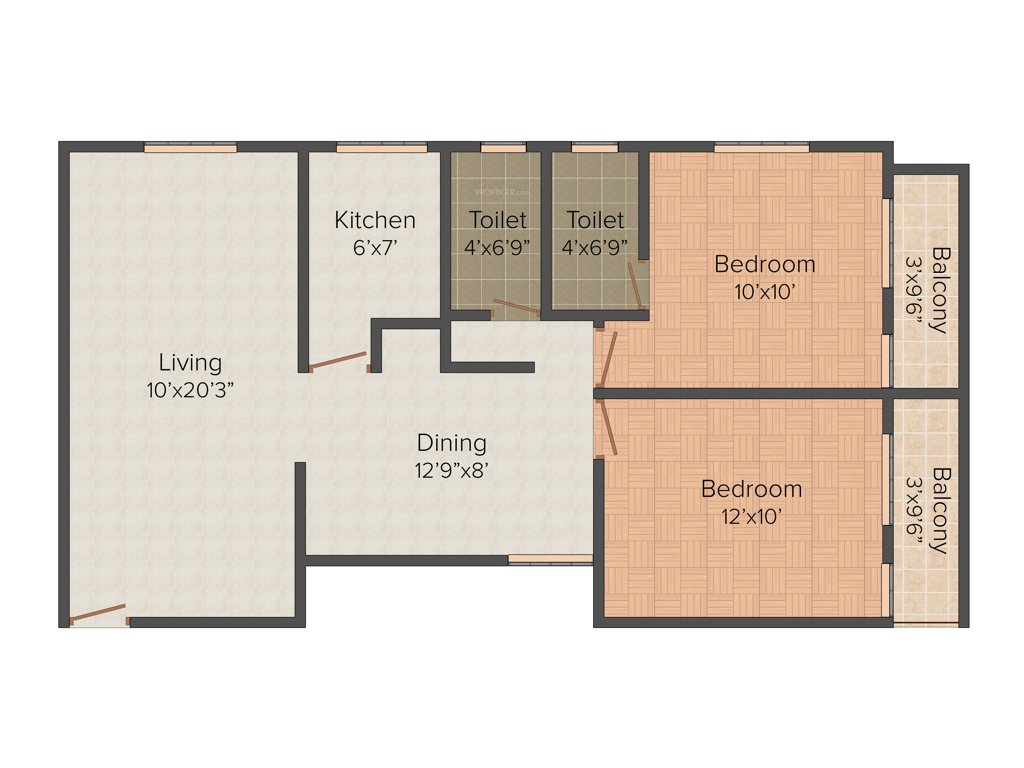 Rudra Rudra Apartment (2BHK+2T (960 sq ft) 960 sq ft)