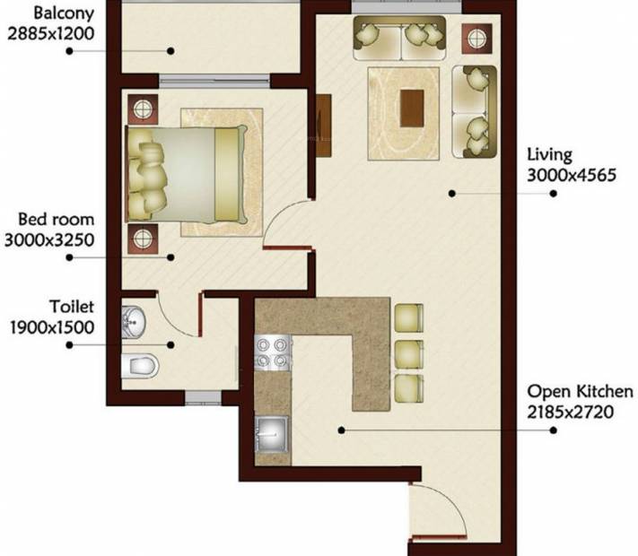 Prominare Orchid Apartments (1BHK+1T (675 sq ft) 675 sq ft)