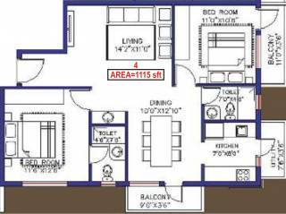 Saveria Oaks Wood (2BHK+2T (1,115 sq ft) 1115 sq ft) Saveria Oaks Wood (2BHK+2T (1,115 sq ft) 1115 sq ft)