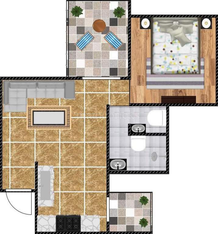 Windsor Windsor County (1BHK+1T (593 sq ft) 593 sq ft)