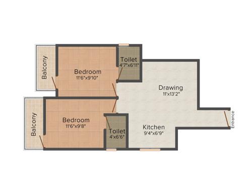 Pyramid Urban Homes (2BHK+2T (525 sq ft) 525 sq ft)