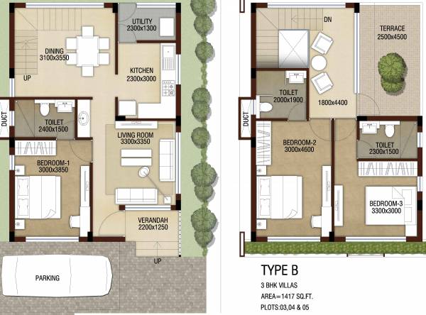 Nucleus Aura Villa (3BHK+3T (1,417 sq ft) 1417 sq ft) Nucleus Aura Villa (3BHK+3T (1,417 sq ft) 1417 sq ft)