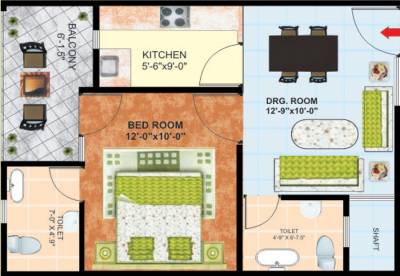 SS Emerald (1BHK+2T (560 sq ft) 560 sq ft)